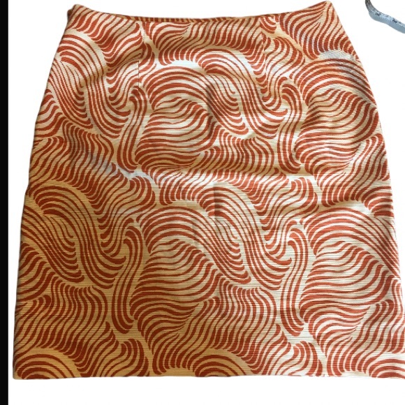 Ann Taylor burnt orange Swirl wave mod Print Mini - Picture 3 of 11